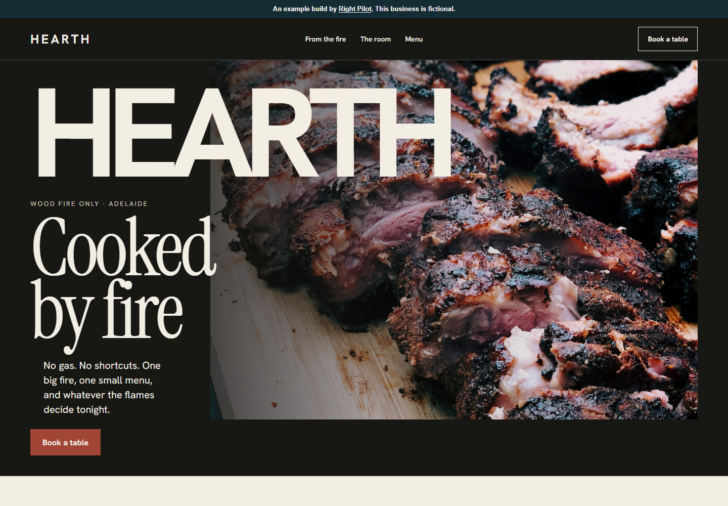 HEARTH demonstration website on desktop